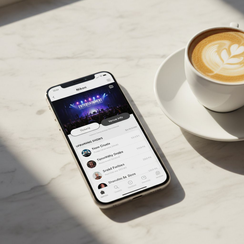 Smartphone med casino app på marmorbord - mobil bitcoin gambling